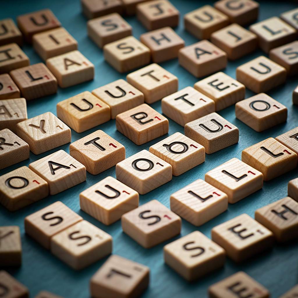 Scrabble letters representing subtitle insertion processes